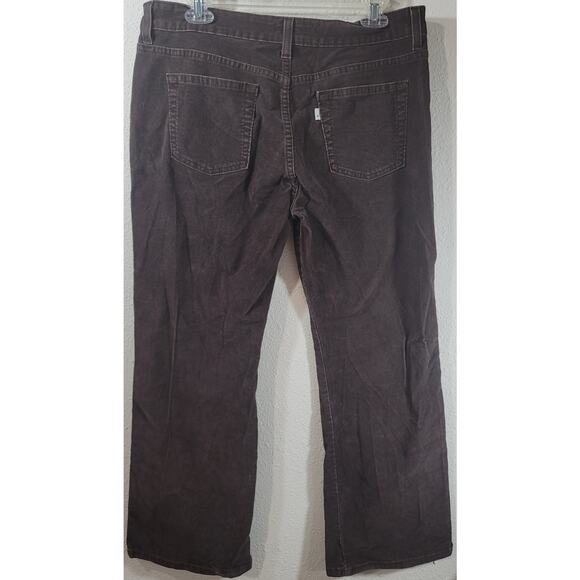 Levi's 515 Brown Corduroy Bootcut Flat Front Pants 14P Lightweight Soft Stretch - Picture 2 of 6